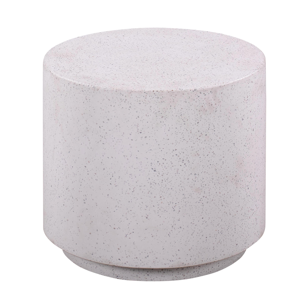 Terrazzo Light Speckled Concrete Round Side Table