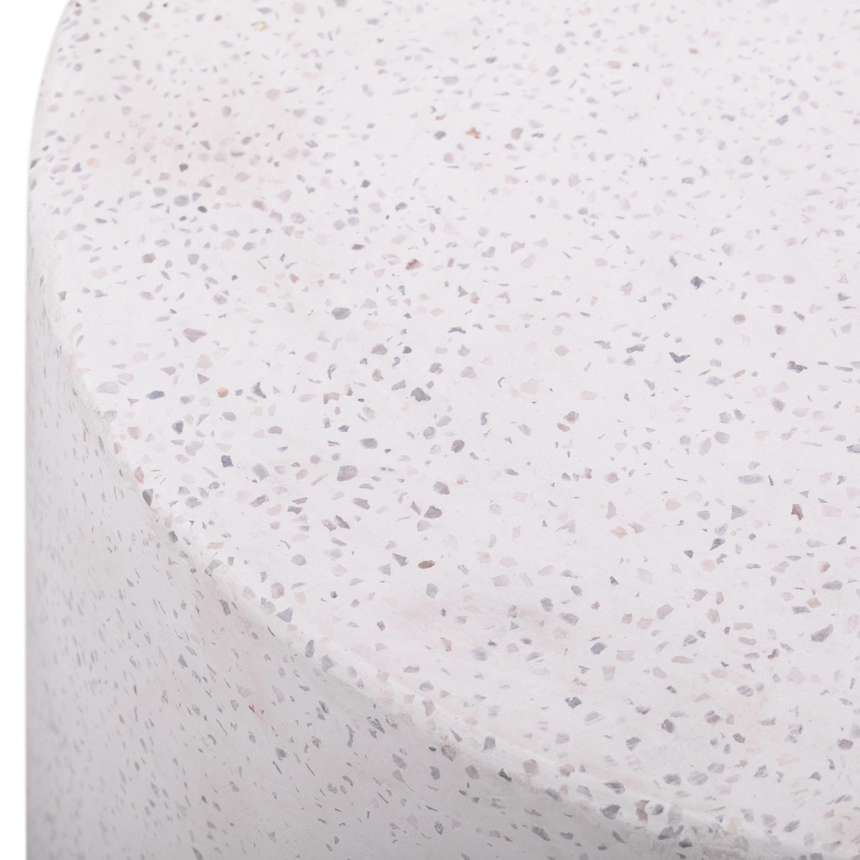 Terrazzo Light Speckled Concrete Round Side Table