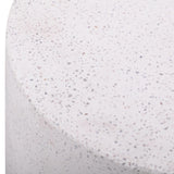 Terrazzo Light Speckled Concrete Round Side Table