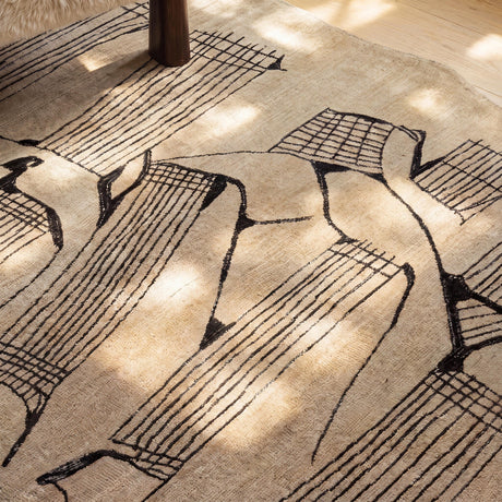 Mezzo Natural Hand Tufted Wool Area Rug 5'X8' - View 1