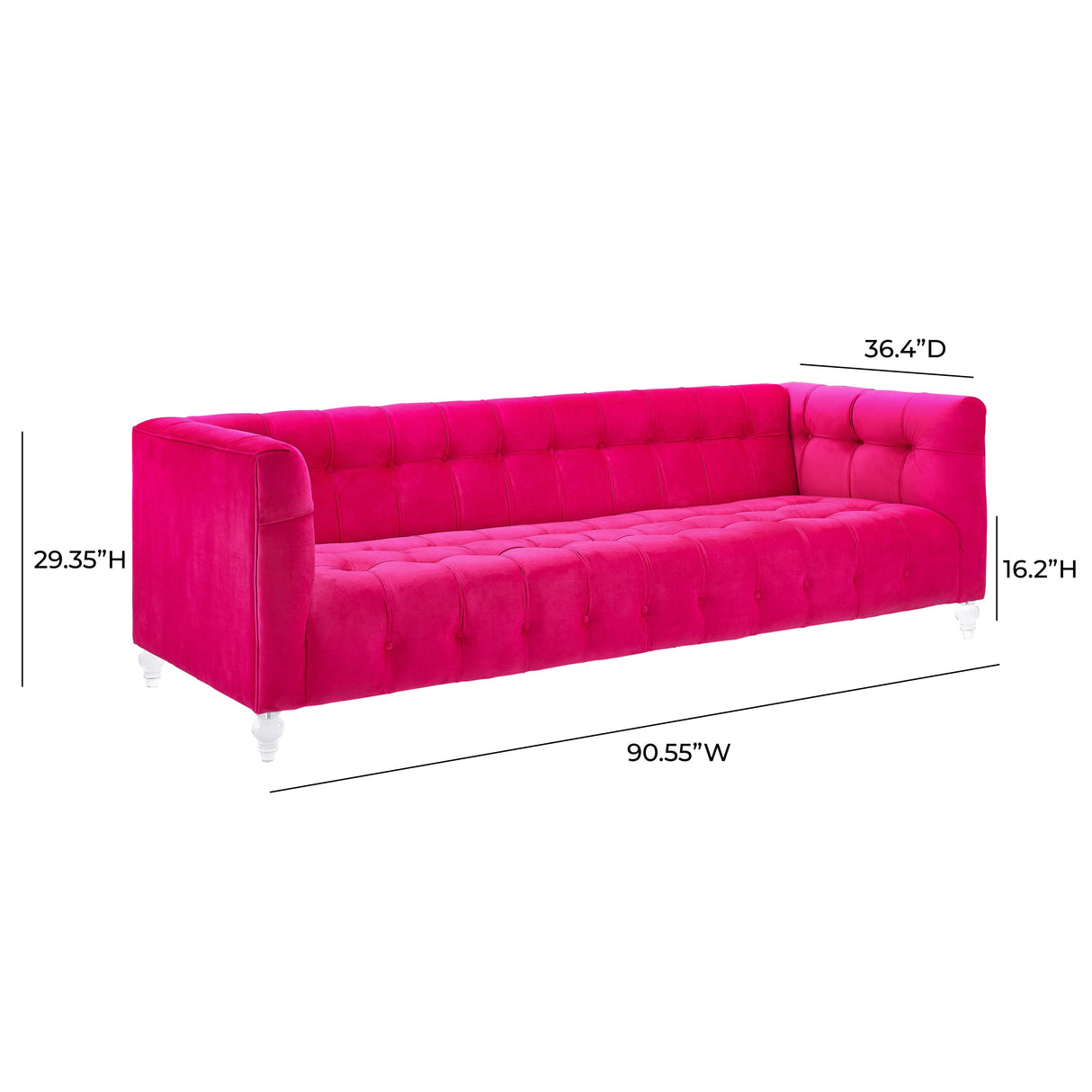 Bea 90.6" Velvet Tufted Sofa