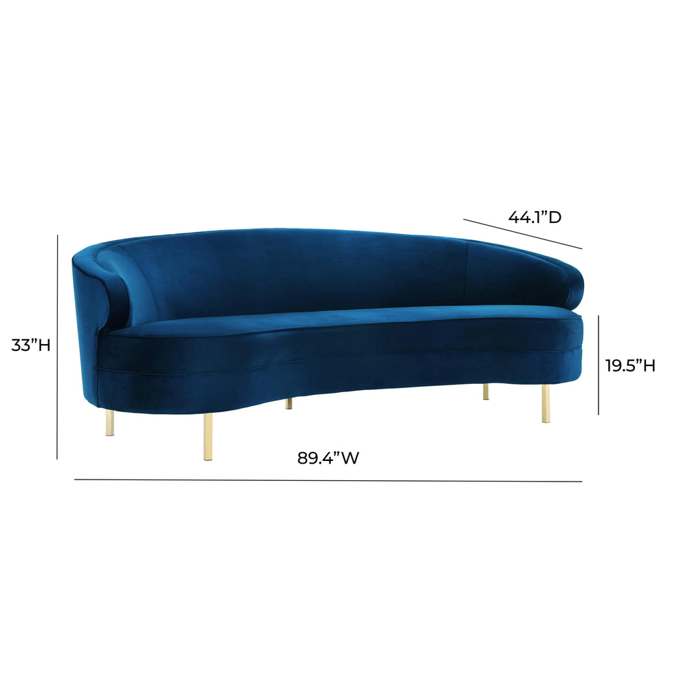 Baila 89" Velvet Sofa dimensions
