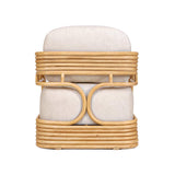 Lauretta Cream Fabric and Natural Rattan Accent Chair