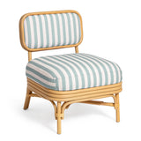 Dorine Striped Performance Linen & Rattan Accent Chair - View 1
