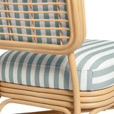 Dorine Striped Performance Linen & Rattan Accent Chair - View 5