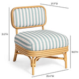 Dorine Striped Performance Linen & Rattan Accent Chair - View 8