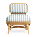 Dorine Striped Performance Linen & Rattan Accent Chair - View 3