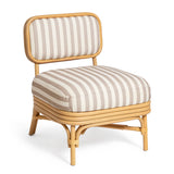 Dorine Striped Performance Linen & Rattan Accent Chair - View 9