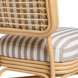 Dorine Striped Performance Linen & Rattan Accent Chair - View 13