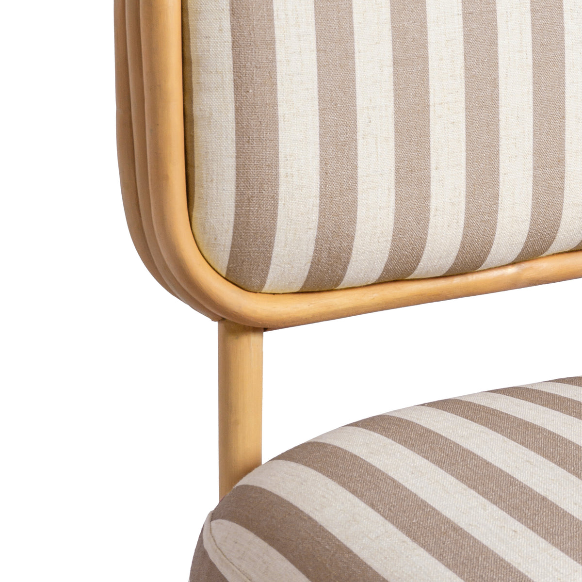 Dorine Striped Performance Linen & Rattan Accent Chair - View 14