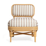 Dorine Striped Performance Linen & Rattan Accent Chair - View 11
