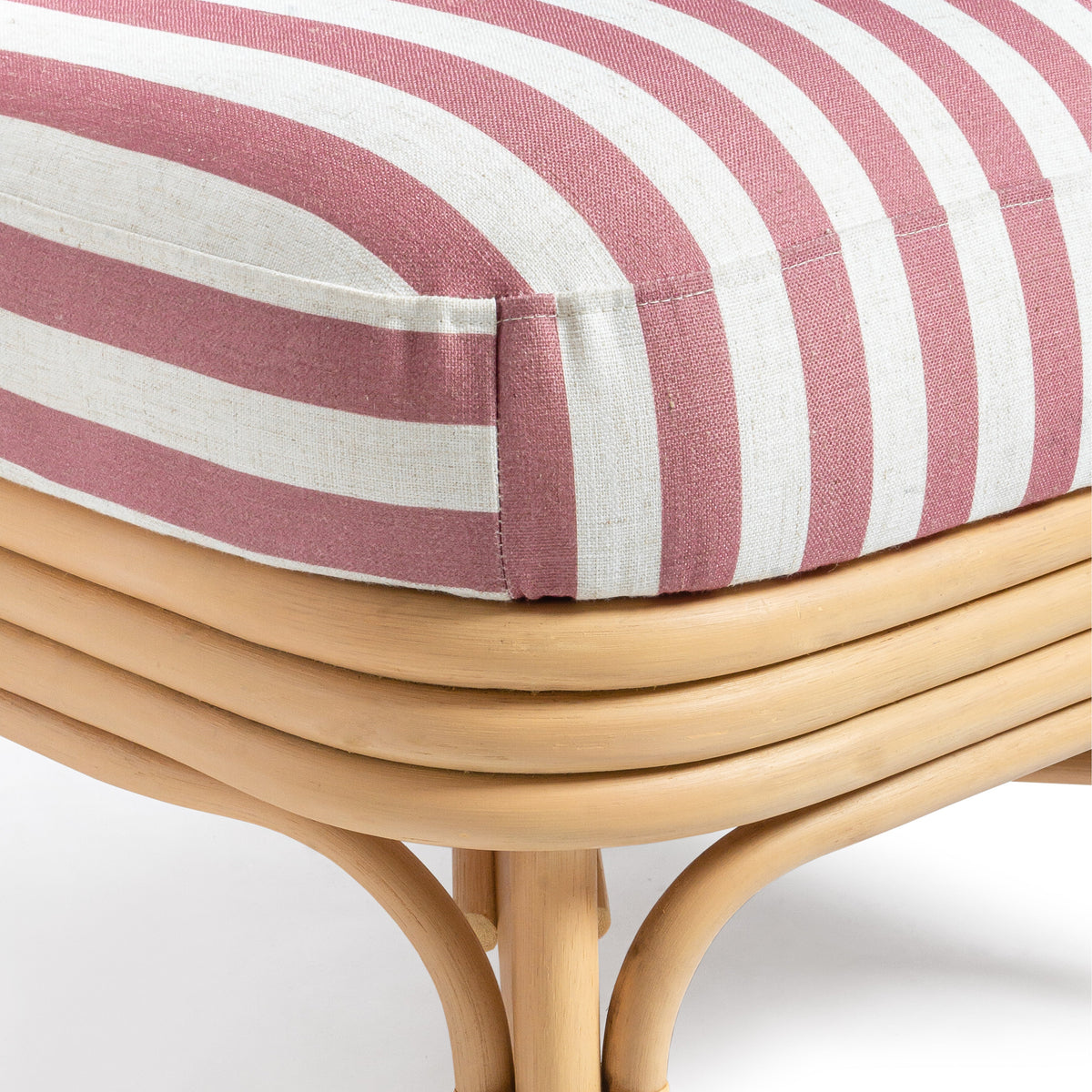 Dorine Striped Performance Linen & Rattan Accent Chair - View 22