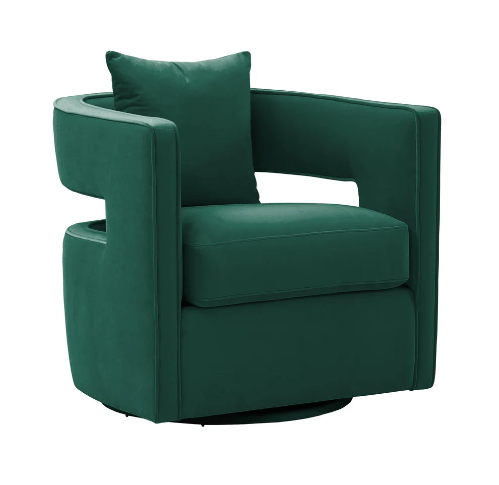 Kennedy Black Textured Velvet Swivel Chair