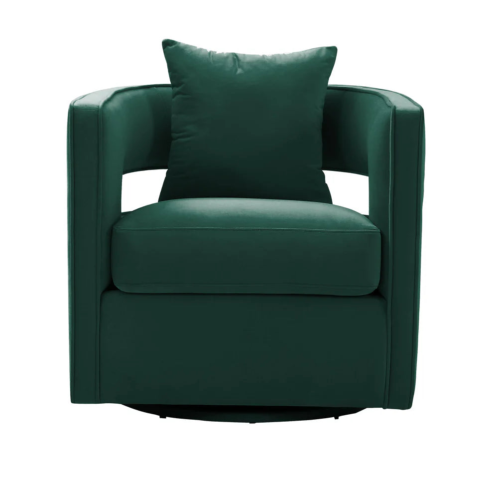 Kennedy Black Textured Velvet Swivel Chair