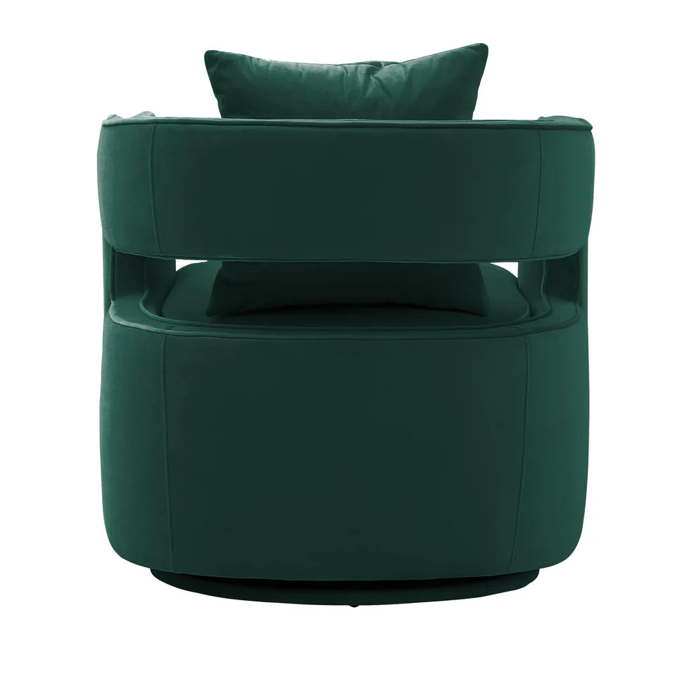 Kennedy Black Textured Velvet Swivel Chair