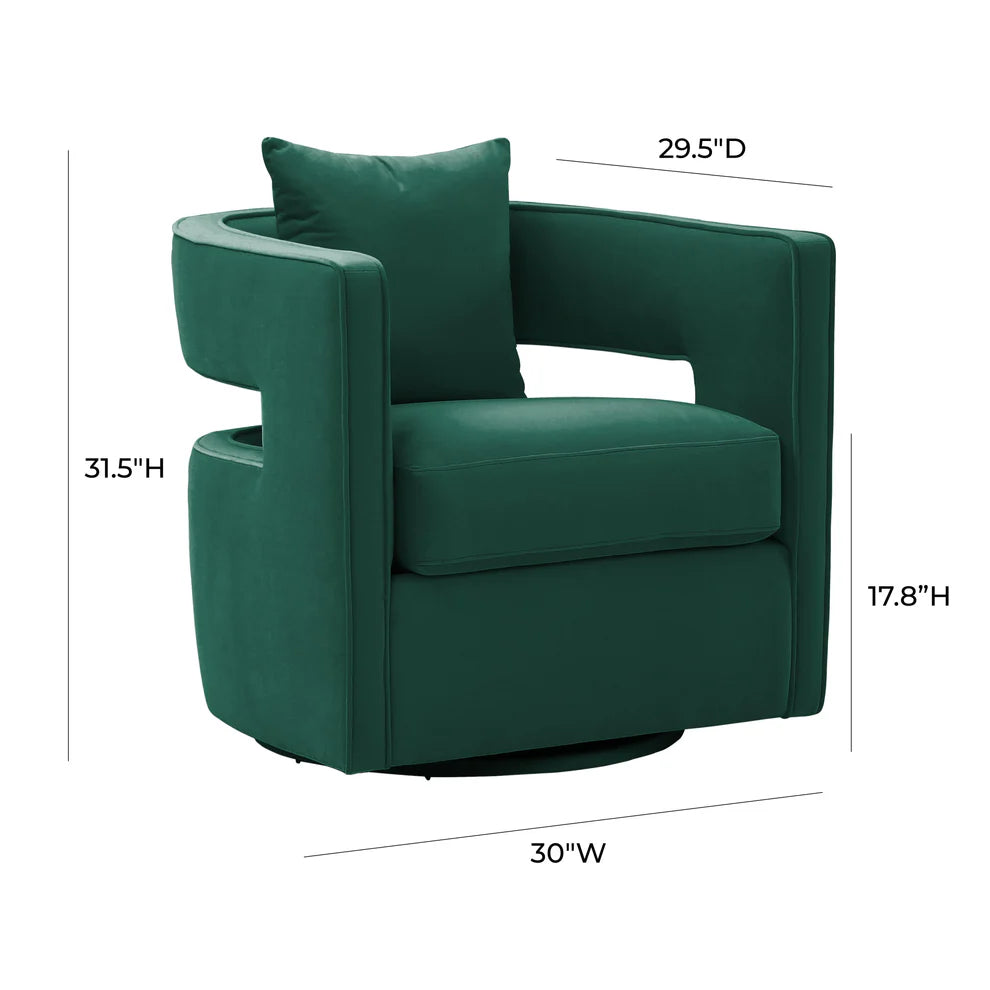 Kennedy Black Textured Velvet Swivel Chair