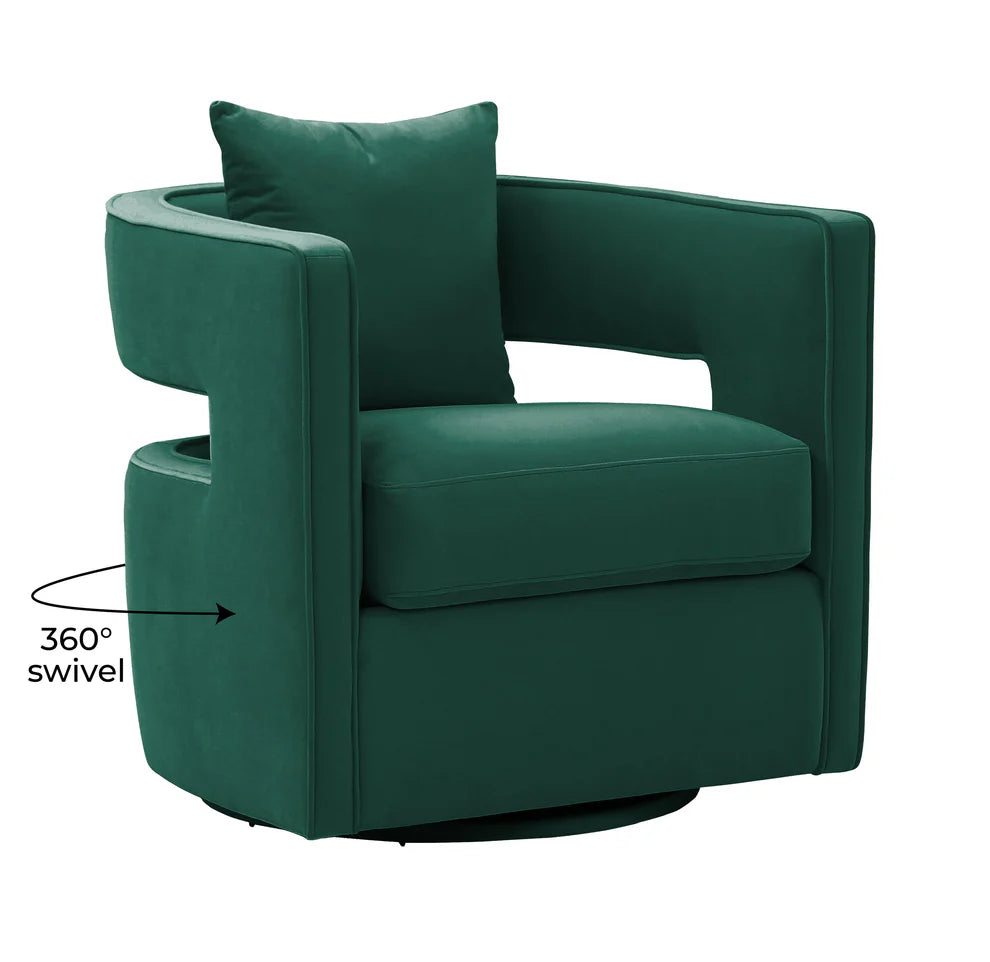 Kennedy Black Textured Velvet Swivel Chair
