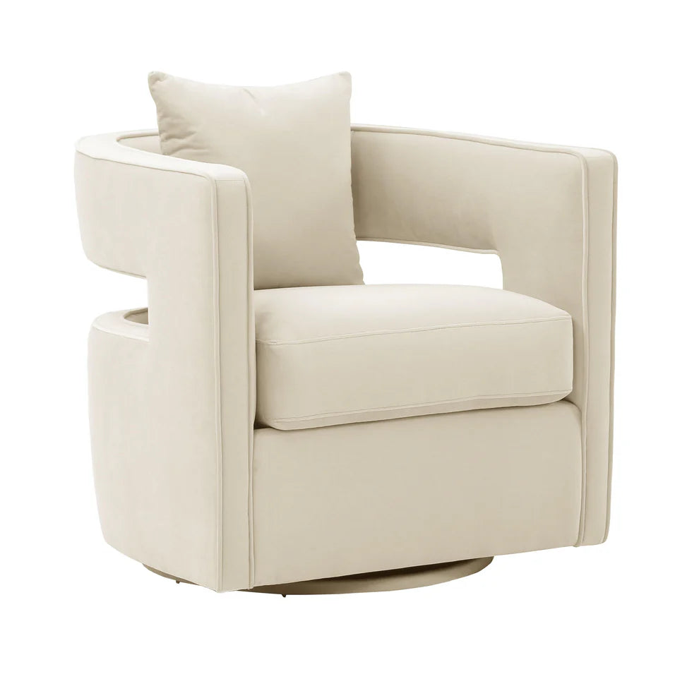 Kennedy Black Textured Velvet Swivel Chair