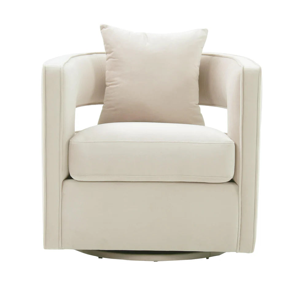 Kennedy Black Textured Velvet Swivel Chair