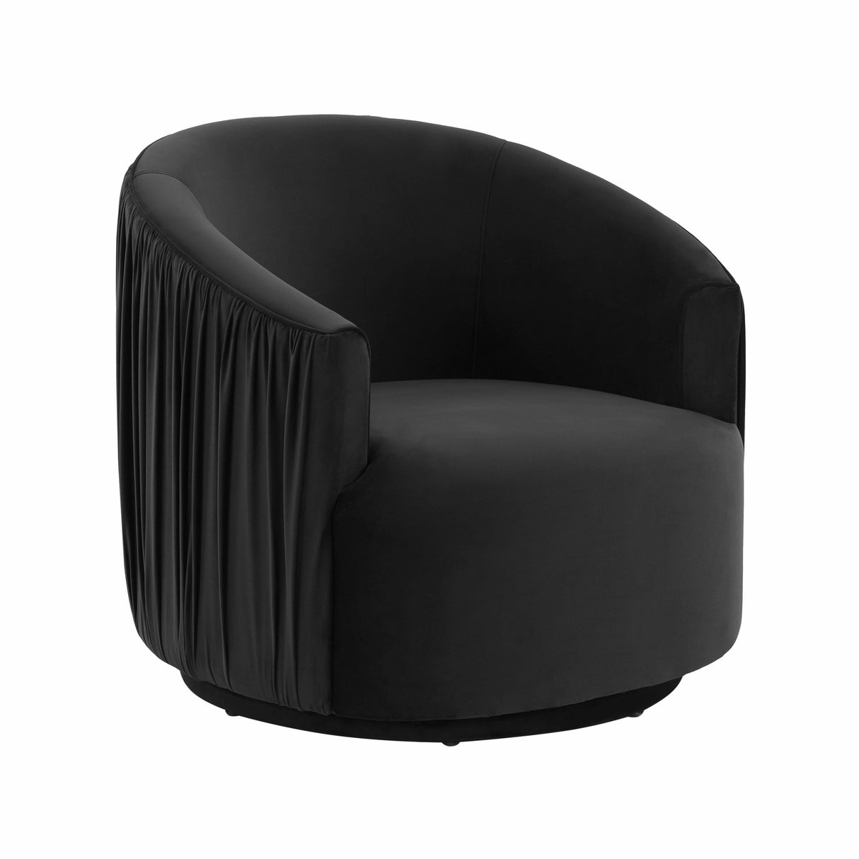 London Pleated Velvet Swivel Chair