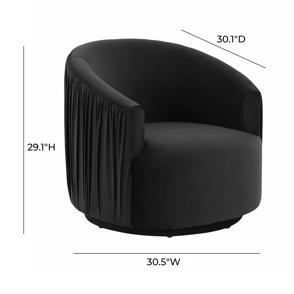London Pleated Velvet Swivel Chair