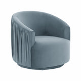 London Pleated Velvet Swivel Chair