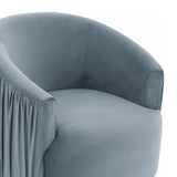 London Pleated Velvet Swivel Chair