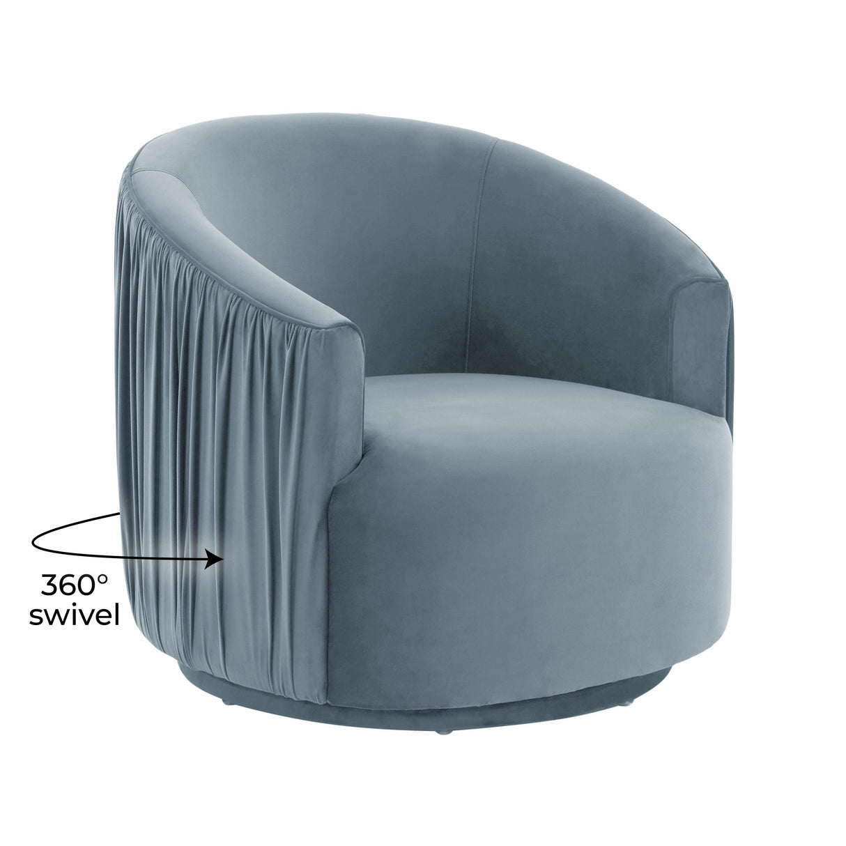London Pleated Velvet Swivel Chair