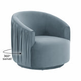 London Pleated Velvet Swivel Chair