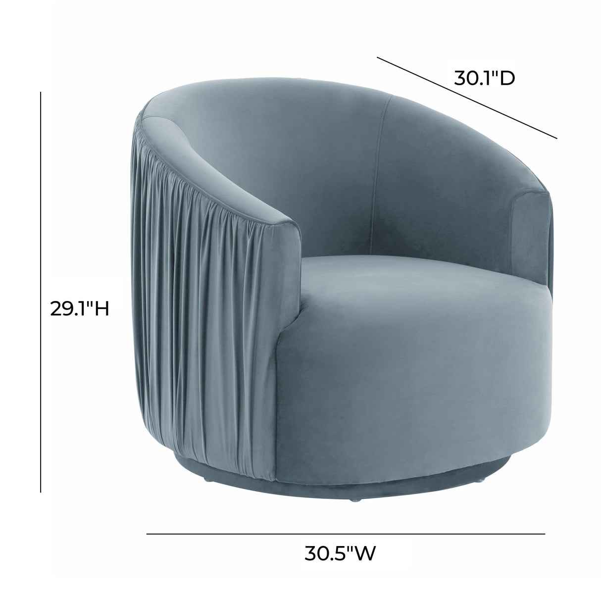 London Pleated Velvet Swivel Chair
