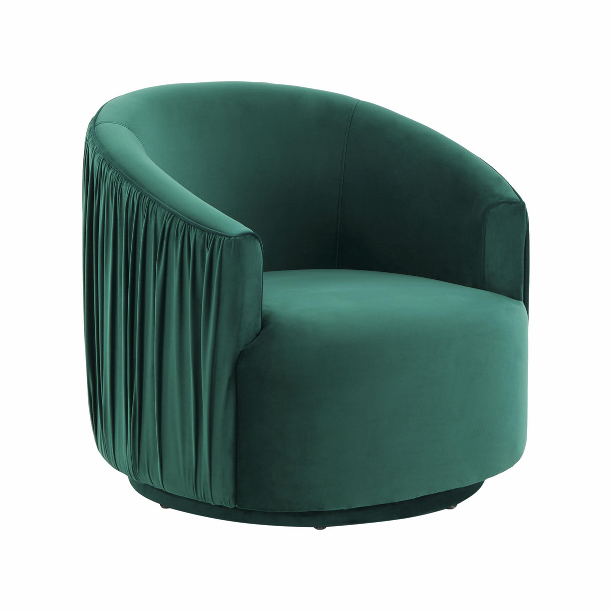 London Pleated Velvet Swivel Chair