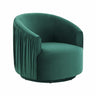 London Pleated Velvet Swivel Chair