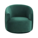 London Pleated Velvet Swivel Chair