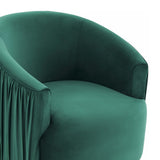 London Pleated Velvet Swivel Chair