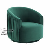 London Pleated Velvet Swivel Chair
