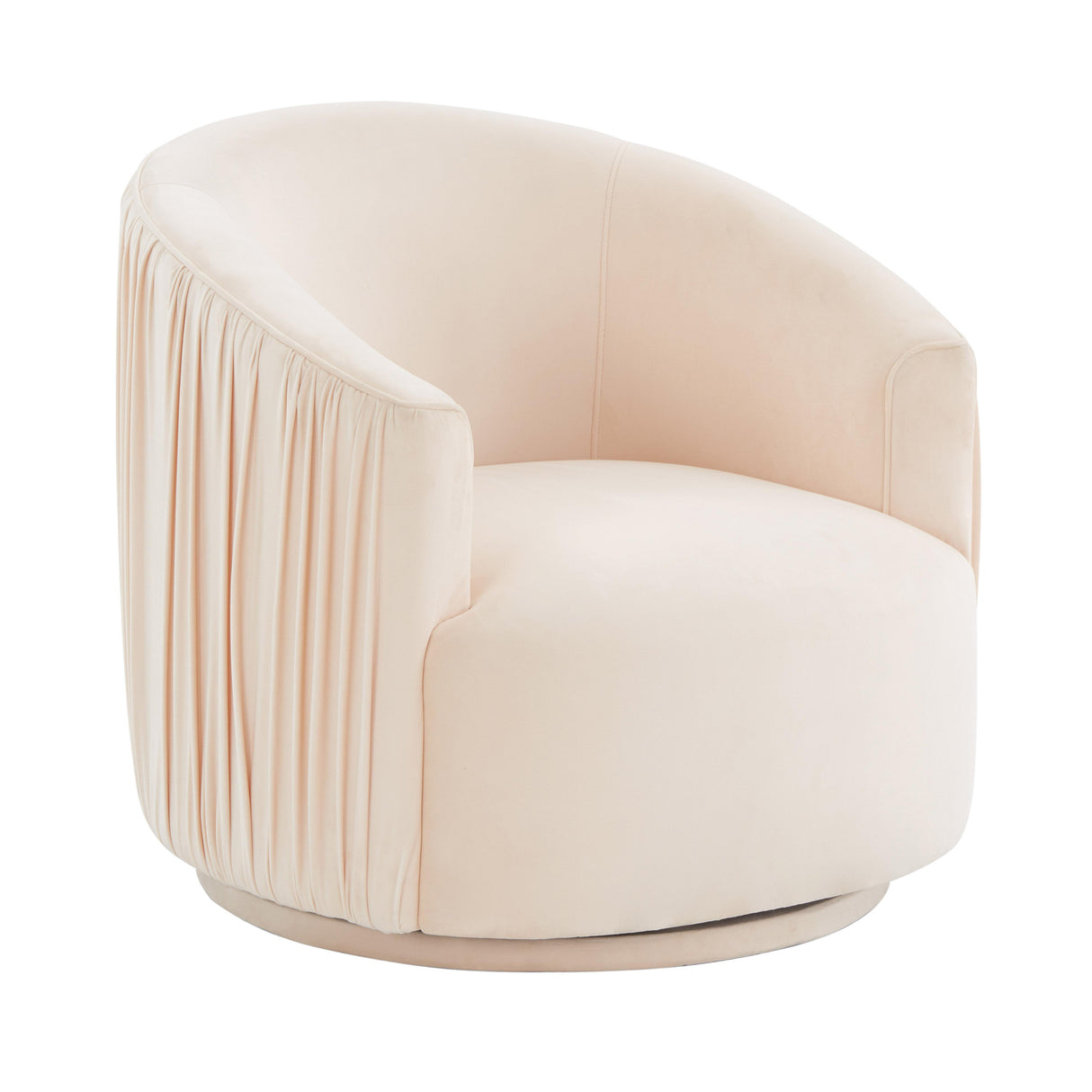 London Pleated Velvet Swivel Chair