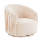 London Pleated Velvet Swivel Chair
