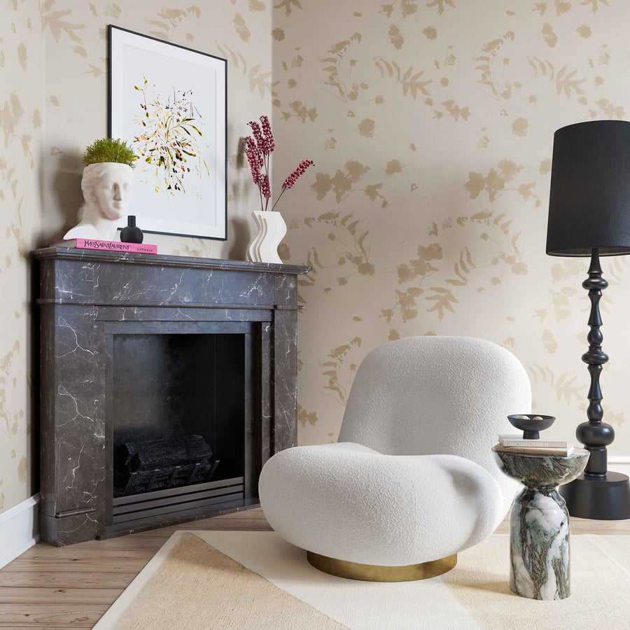 Emily Velvet Swivel Chair with 360-Degree Stainless Steel Base - Modern Glam Accent Chair