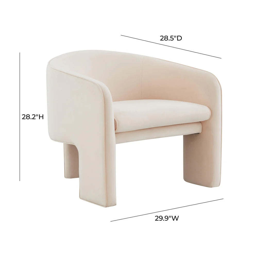 Marla Cognac Velvet Accent Chair