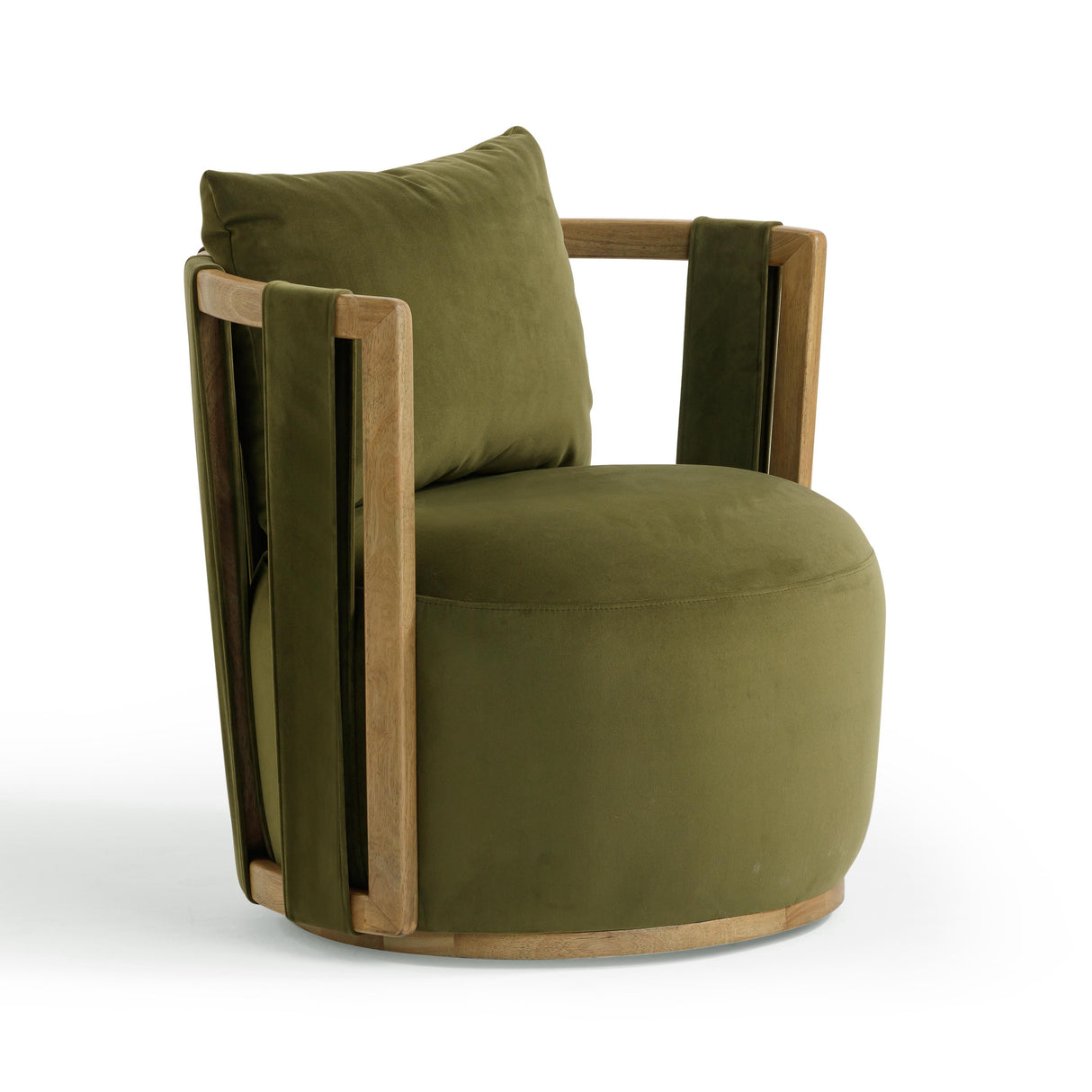 Paolo Upcycled Fabric Swivel Chair