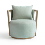 Paolo Cream Textured Weave Swivel Chair