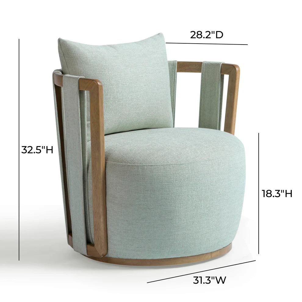 Paolo Cream Textured Weave Swivel Chair