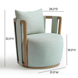 Paolo Cream Textured Weave Swivel Chair