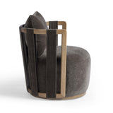 Paolo Upcycled Fabric Swivel Chair