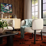 Foxy Cream Performance Basketweave Chenille Accent Chair