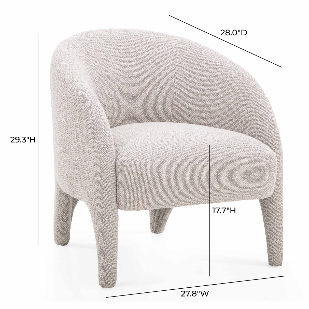 Kris Warm Grey Boucle Accent Chair