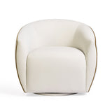 Jordan Contrast Piping Velvet Swivel Chair