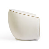 Jordan Contrast Piping Velvet Swivel Chair