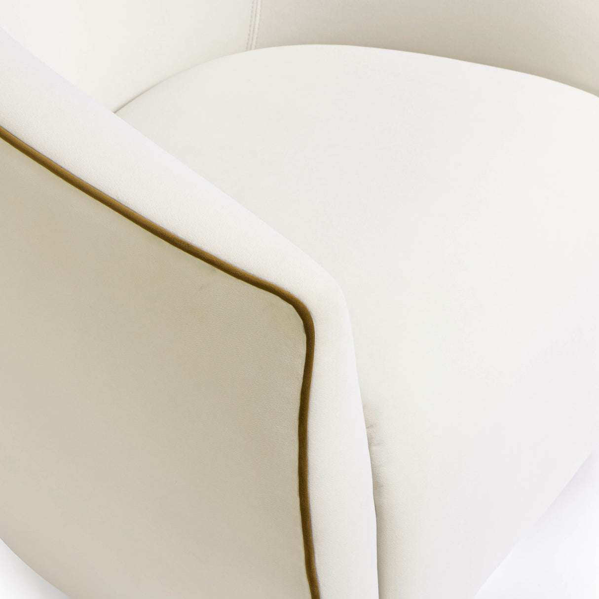 Jordan Contrast Piping Velvet Swivel Chair