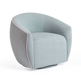 Jordan Contrast Piping Velvet Swivel Chair